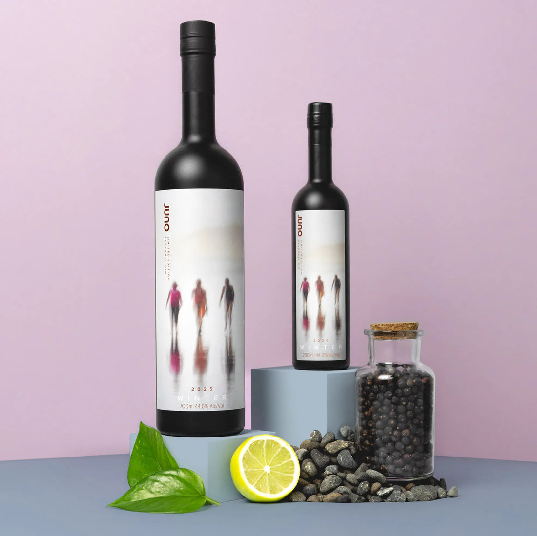 Two bottles of Winter 2025 Seasonal Gin