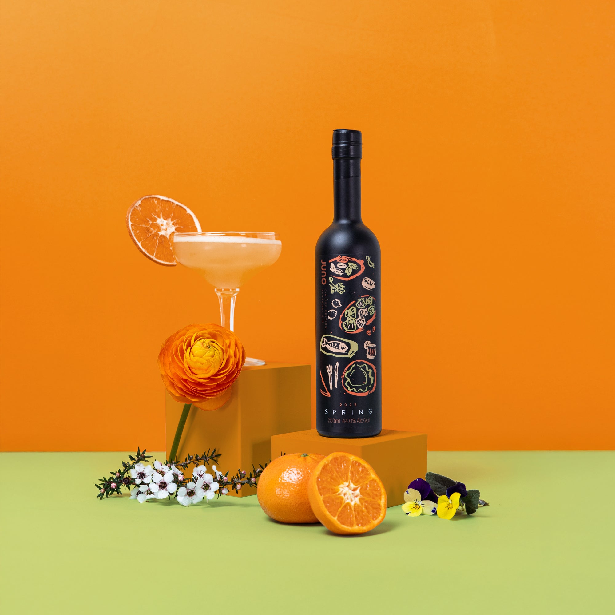A lifestyle photograph of Spring 2025 Seasonal Gin 200ml
