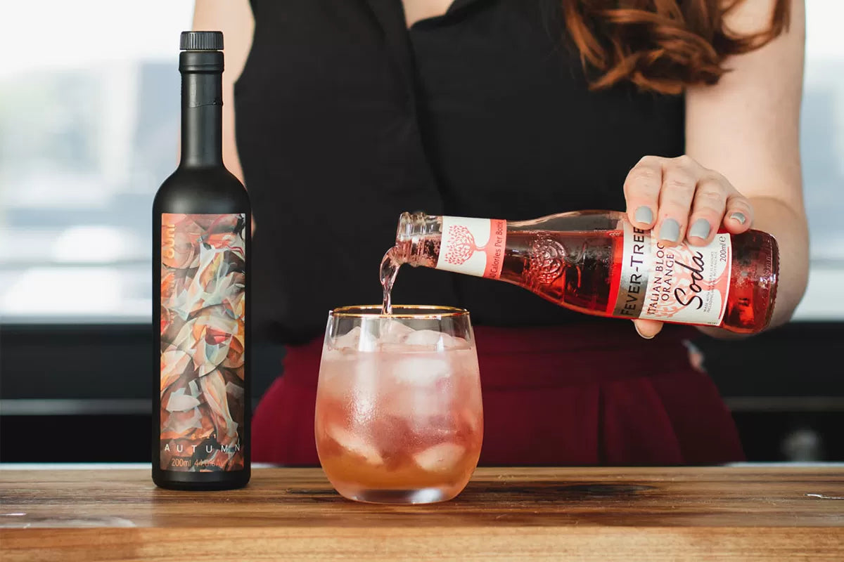 A lifestyle photograph of Autumn 2021 Seasonal Gin 200ml