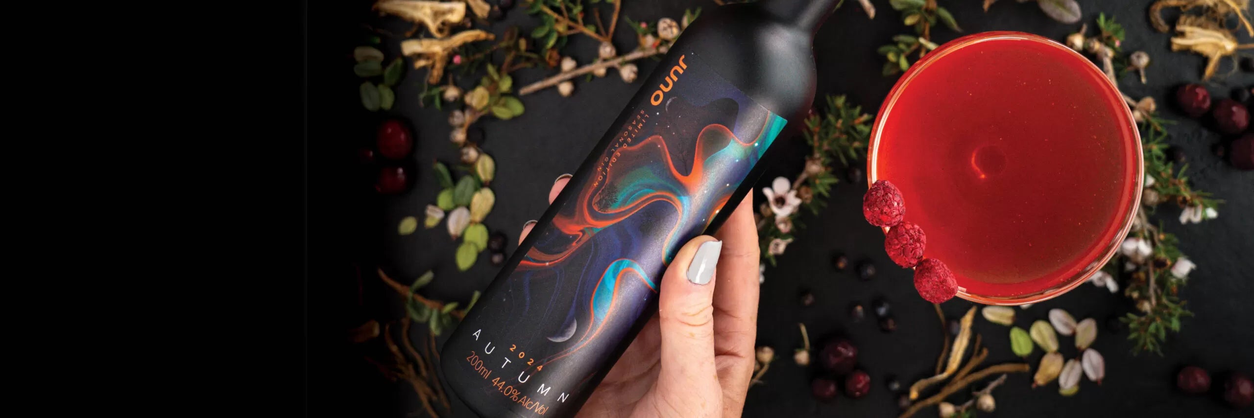 A lifestyle photograph of Autumn 2024 Seasonal Gin 200ml
