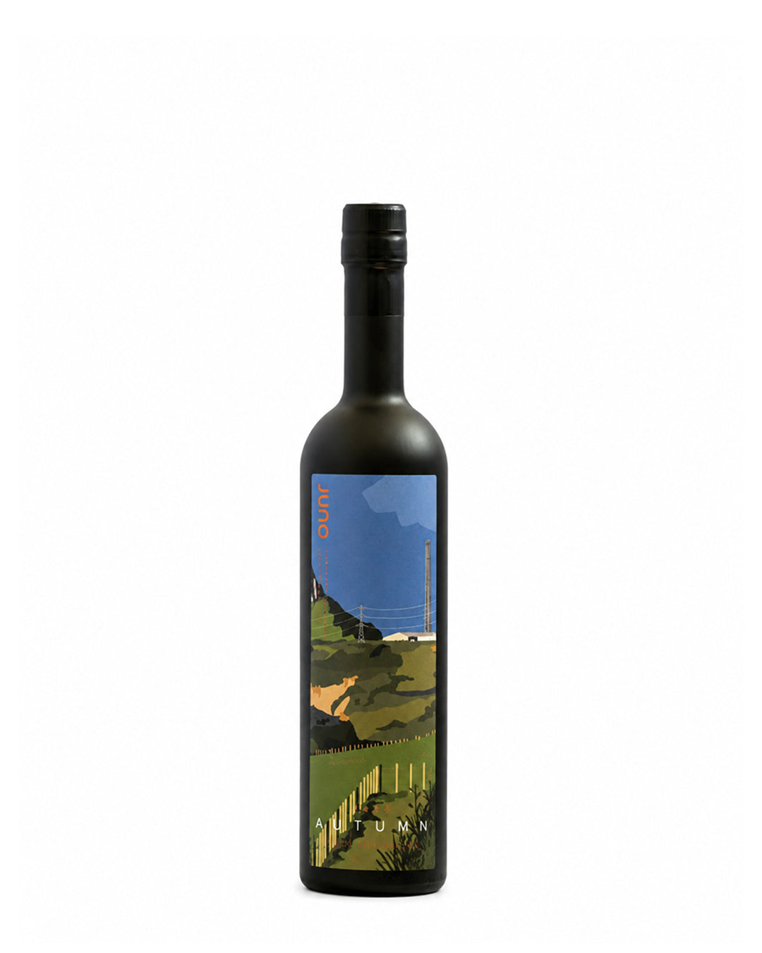 200ml bottle of Juno Spirits Autumn 2026 Seasonal Gin, featuring parsnip, smoked manuka, and orange.