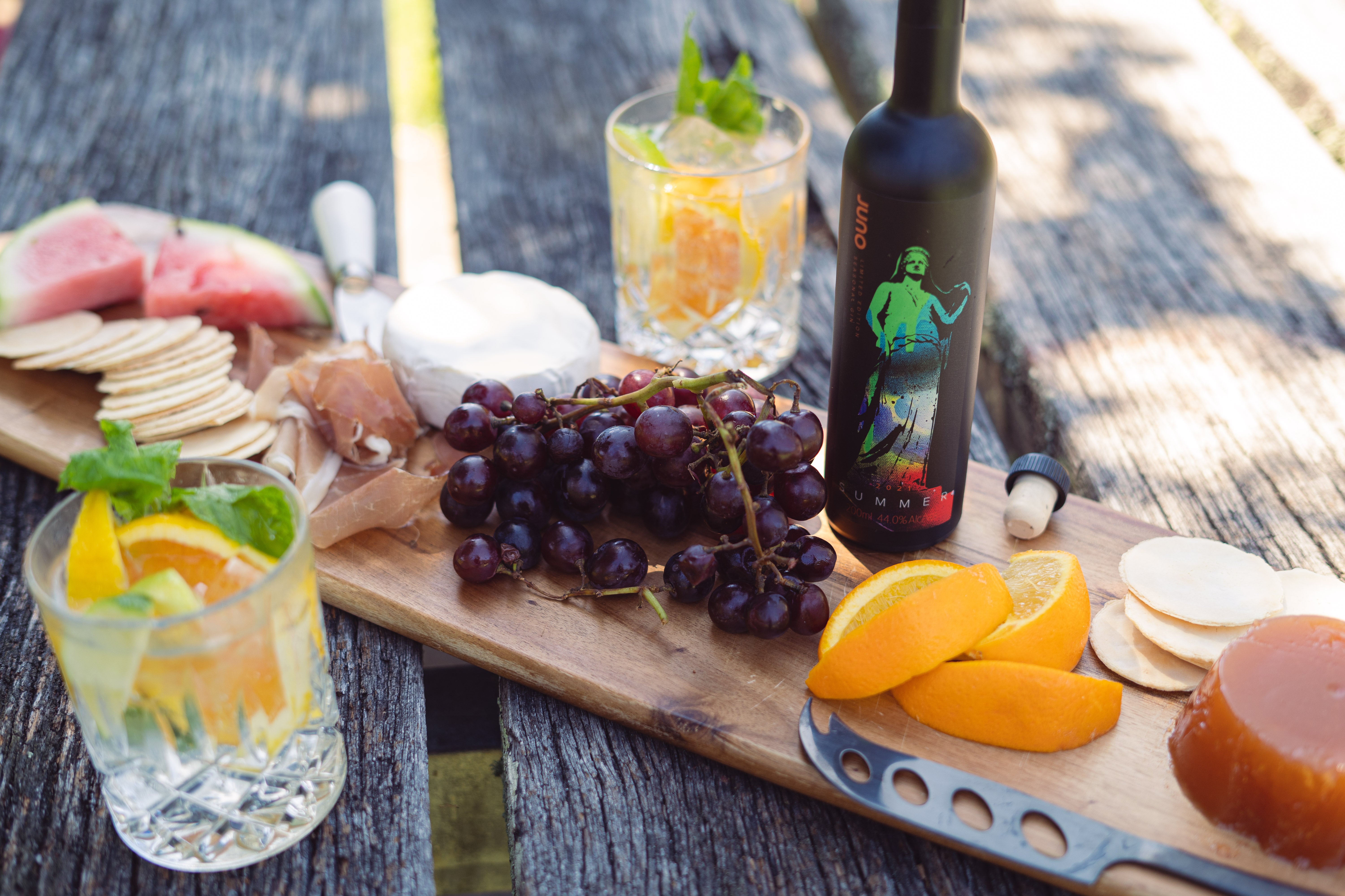 A lifestyle photograph of Summer 2021 Seasonal Gin 200ml