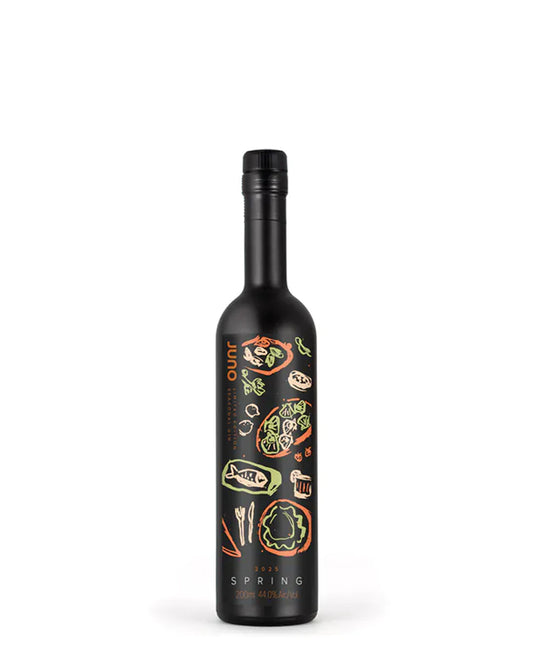 200ml bottle of Juno Spirits Spring 2025 Seasonal Gin, a seasonal-release gin with notes of sage, cassia, and coriander seed.