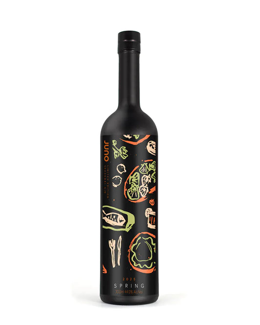 700ml bottle of Juno Spirits Spring 2025 Seasonal Gin, a seasonal-release gin with notes of sage, cassia, and coriander seed.