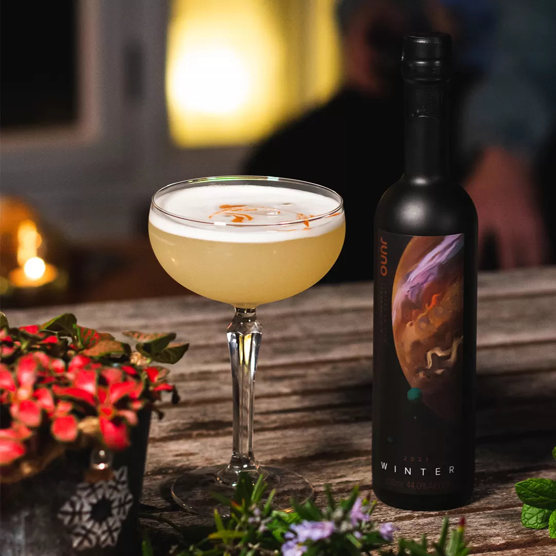 A lifestyle photograph of Winter 2021 Seasonal Gin 200ml